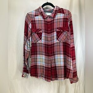 Aventura Women’s XL Red Plaid Long Sleeve Fair Trade Karter Flannel